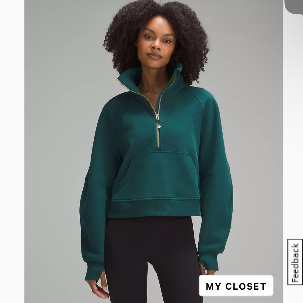 Lululemon Scuba Women’s Oversized Funnel Half-Zip Sweatshirt: Storm Teal M/L